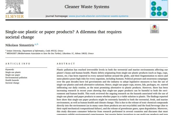 Single-use plastic or paper products? A dilemma that requires  societal change